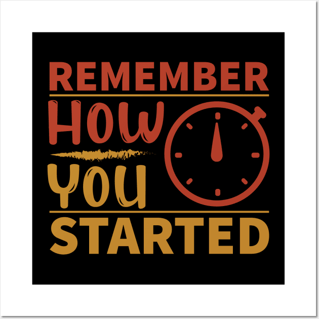 Remember how you started,Dream big, work hard. Inspirational motivational quote. Dreams don't work unless you do. Take the first step. Believe in yourself. Fail and learn Wall Art by khalmer